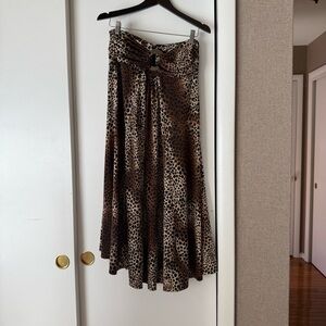 y2k Cheetah Maxi Skirt with Belt